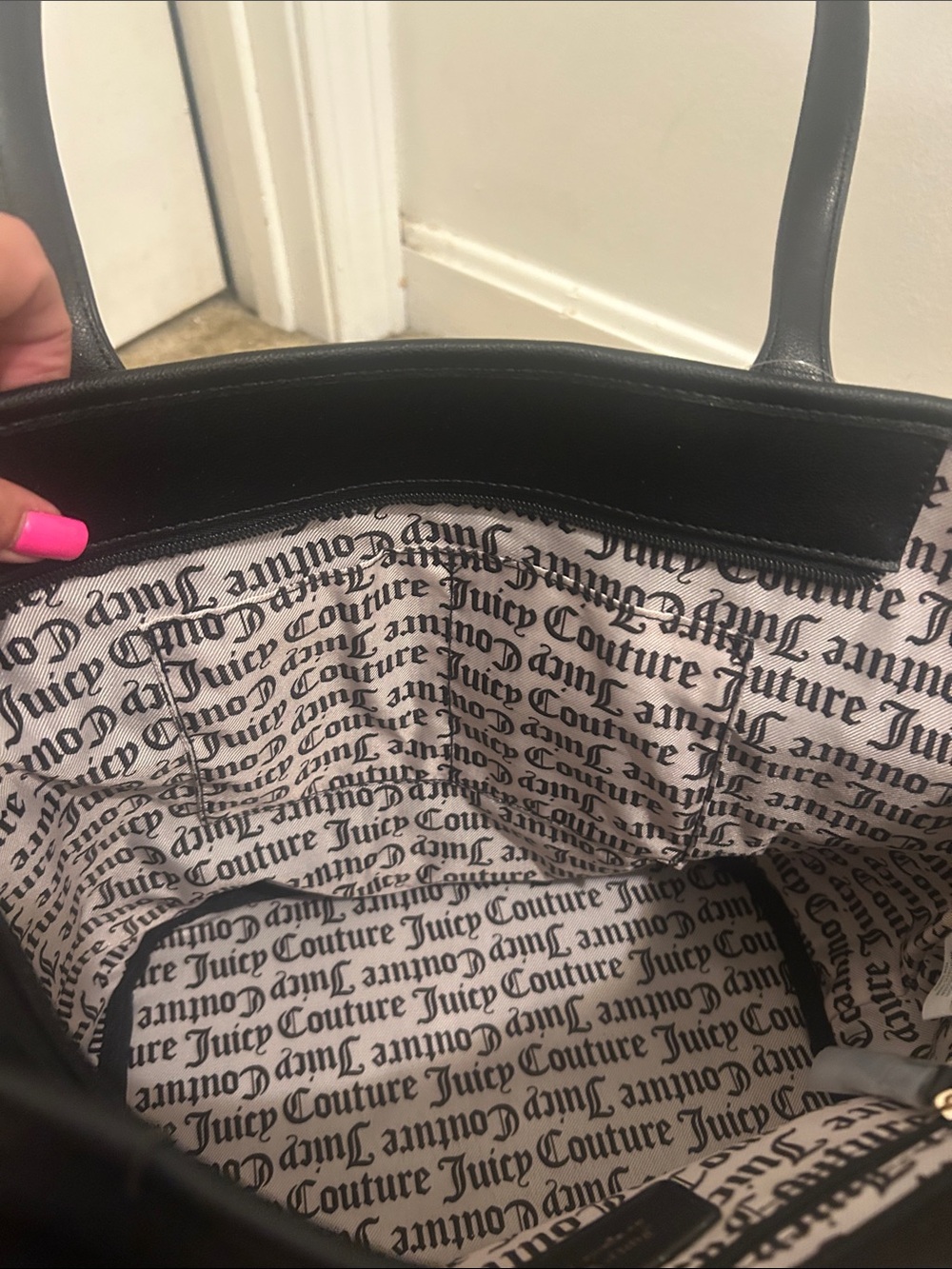 Juicy Couture Black Tote with Crown Charm - Picture 6 of 6